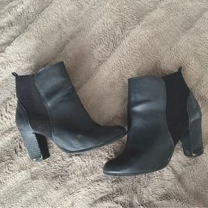 Black Leather Booties